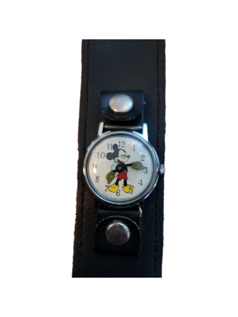 Vintage Walt Disney Production Mickey Mouse Animated Yellow Hands Watch - Rare